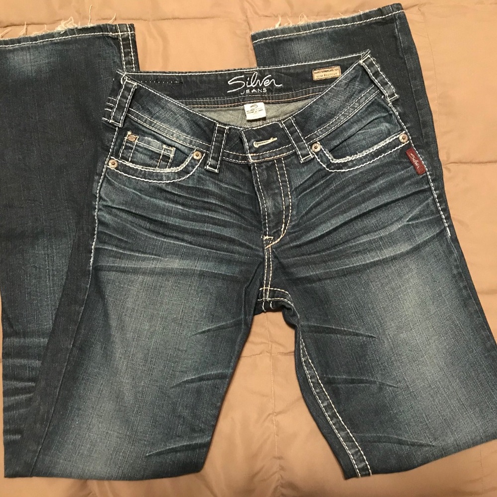 EUC Silver Suki Surplus 17” Bootcut Jeans, W27/L33